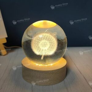3D Crystal Ball Night Light (Dandelion Flower)